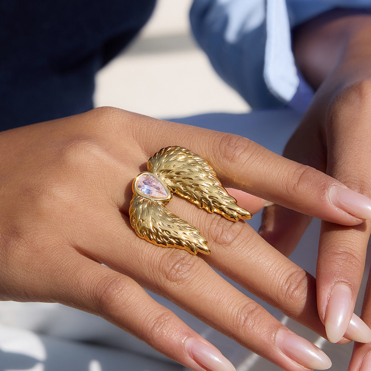 Angel wings rings