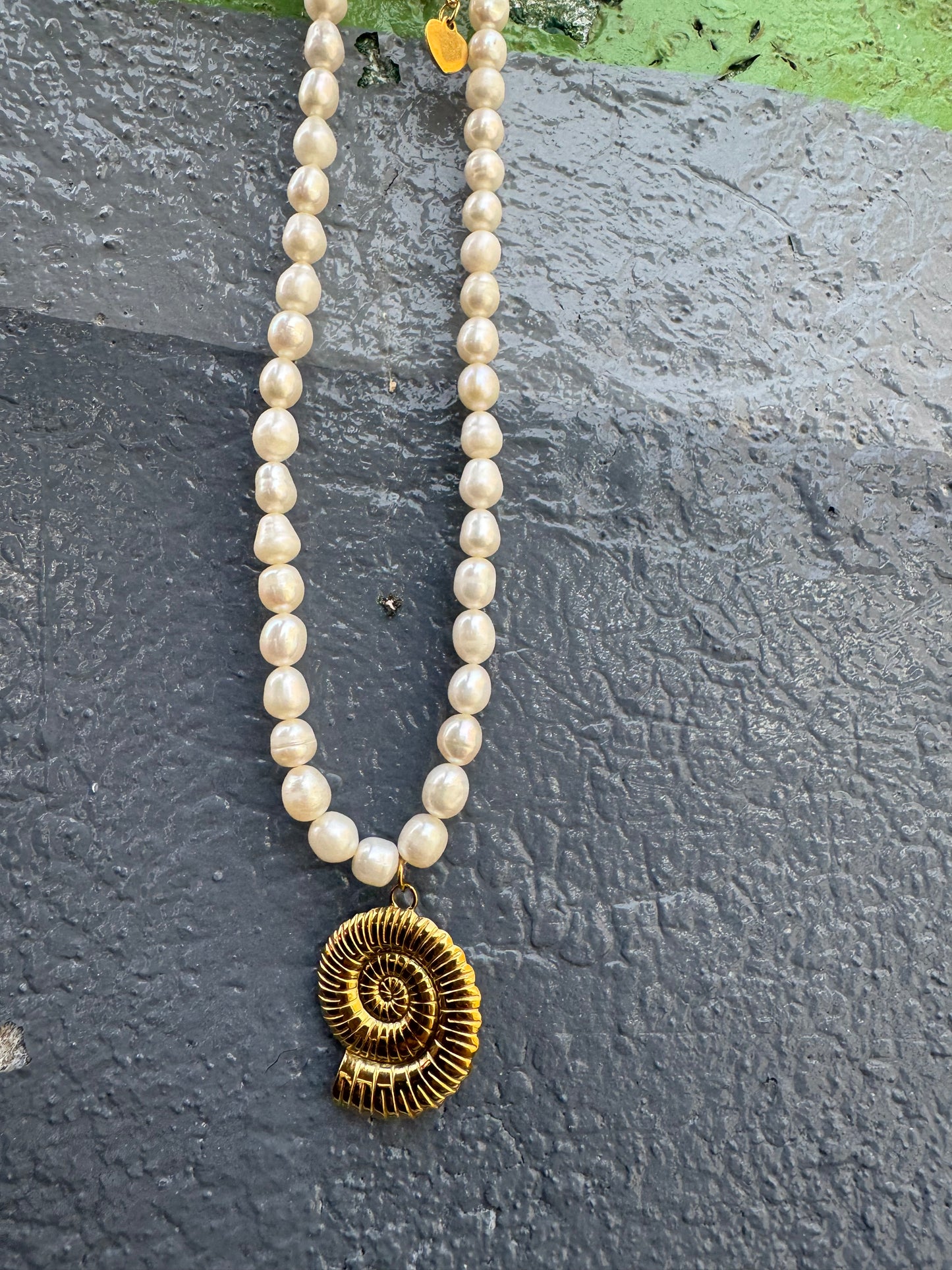 Lykke Freshwater pearl charm necklace