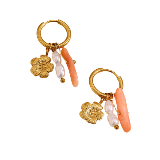 Champagne flower hoops