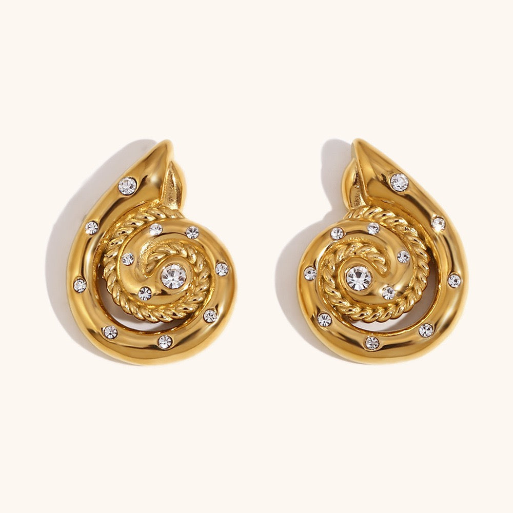 Three swirls earrings necklace collections