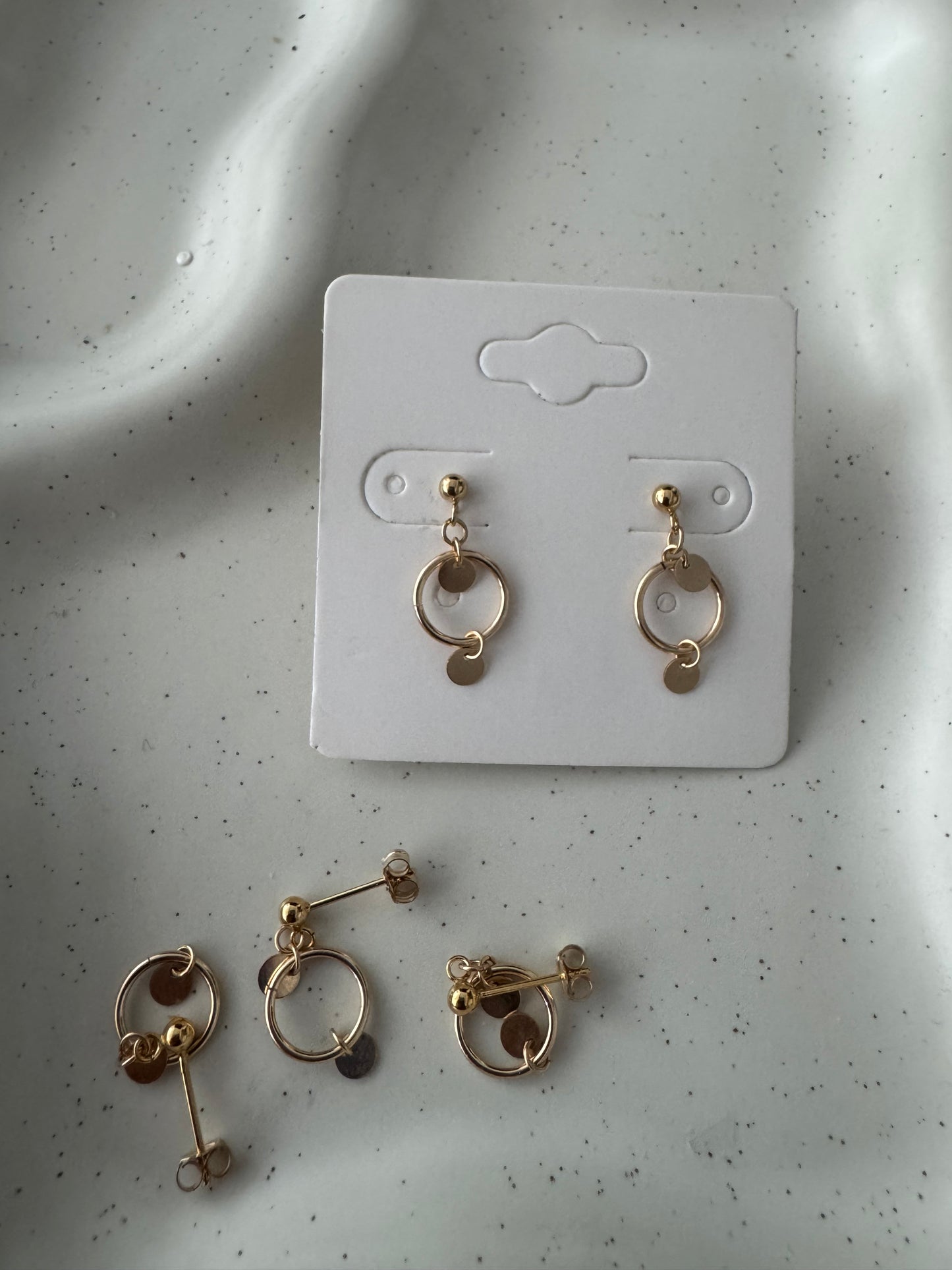 14k gold filled dainty pearly earrings