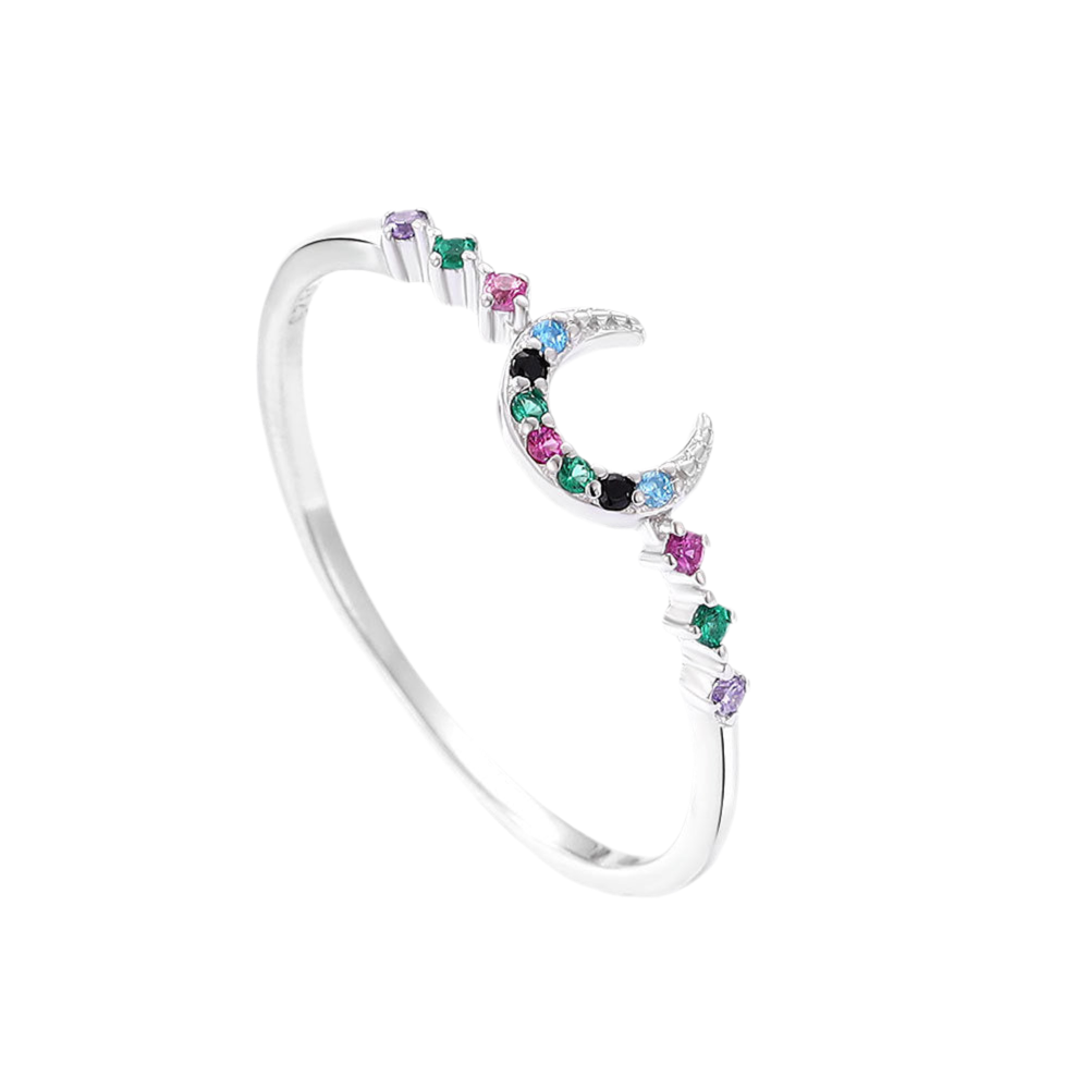 Kamelia Rainbow moon dainty ring
