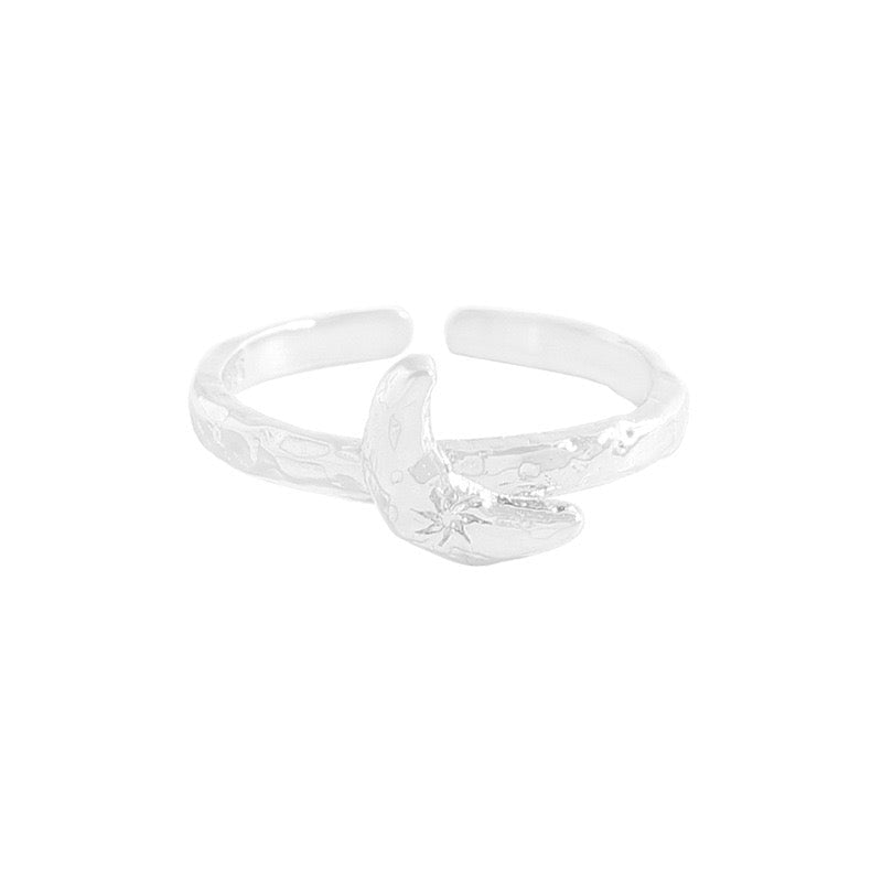 Star Moon Shell Sterling Silver Ring