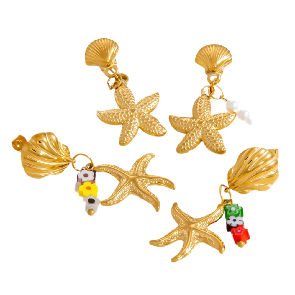 Starfish charm earrings