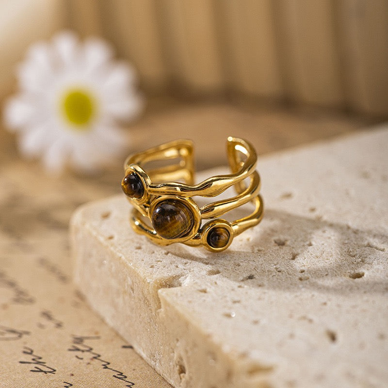 Colorful stone rings