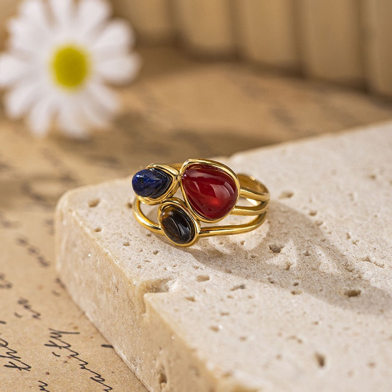 Colorful stone rings