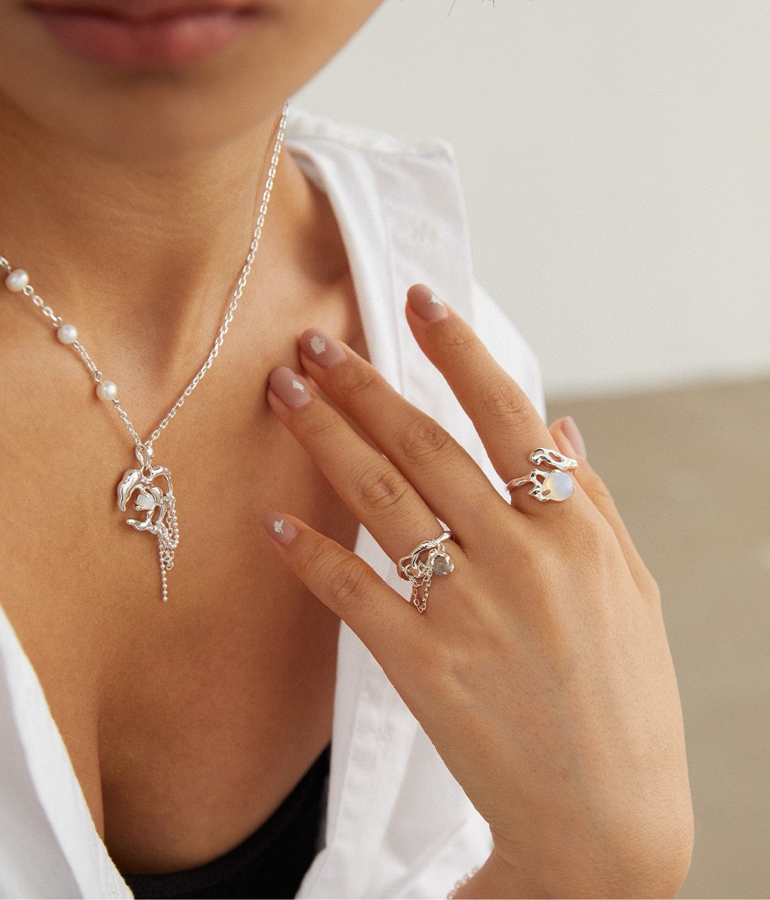 Moon stone dream rings