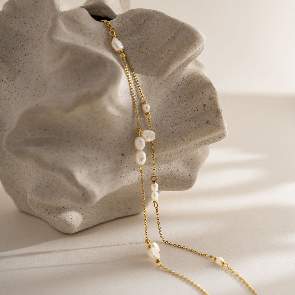 Dainty pearly necklaces