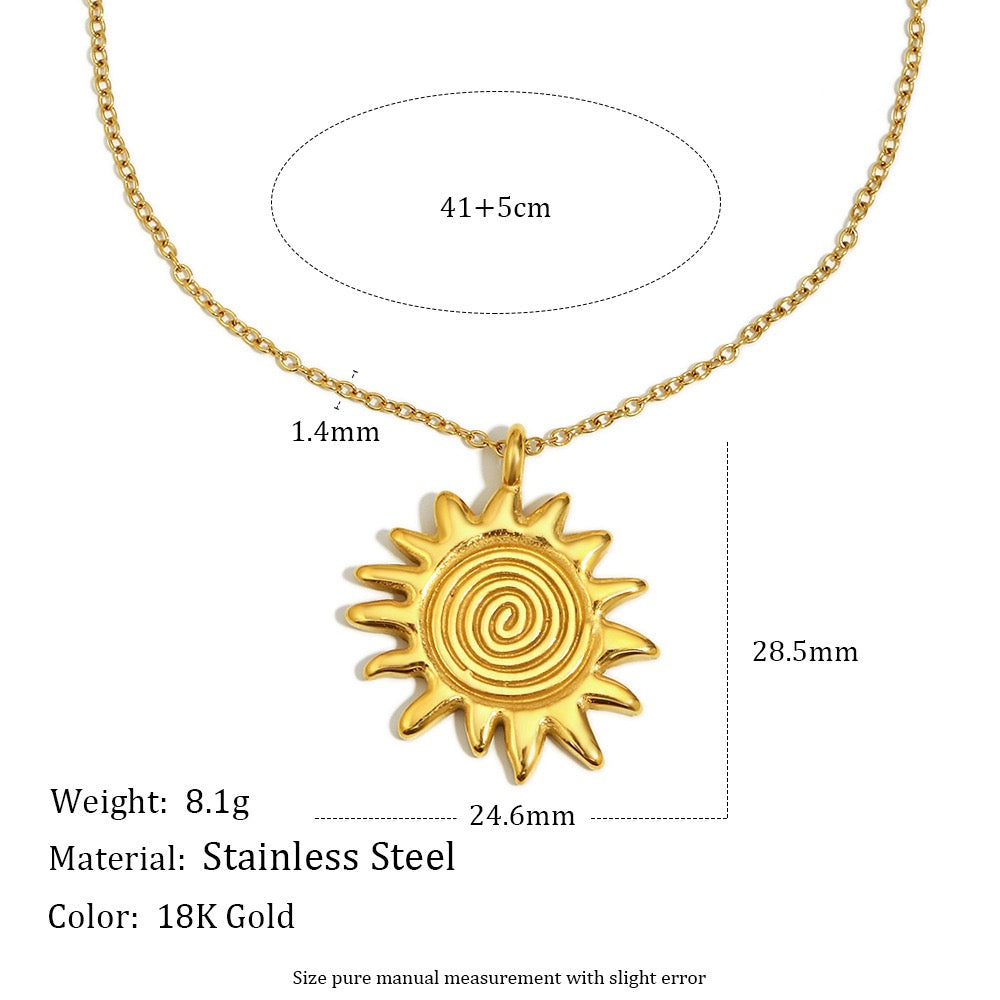 Swirl sun necklace