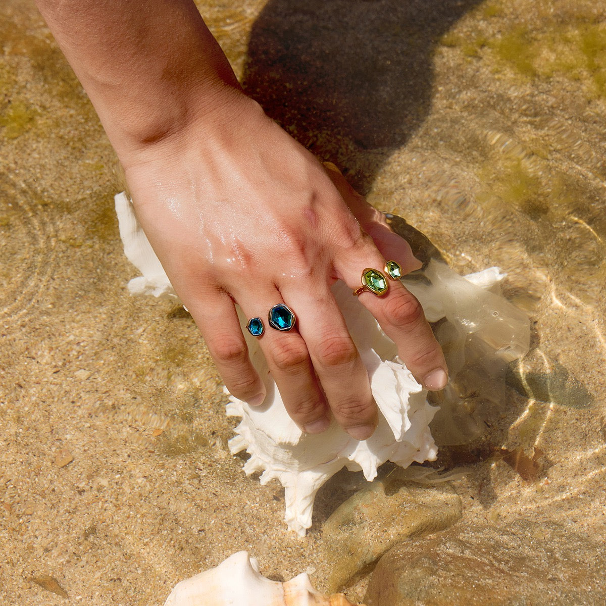 Emerald Orbit Duo Ring