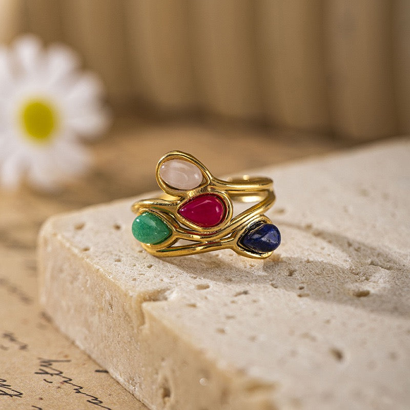Colorful stone rings