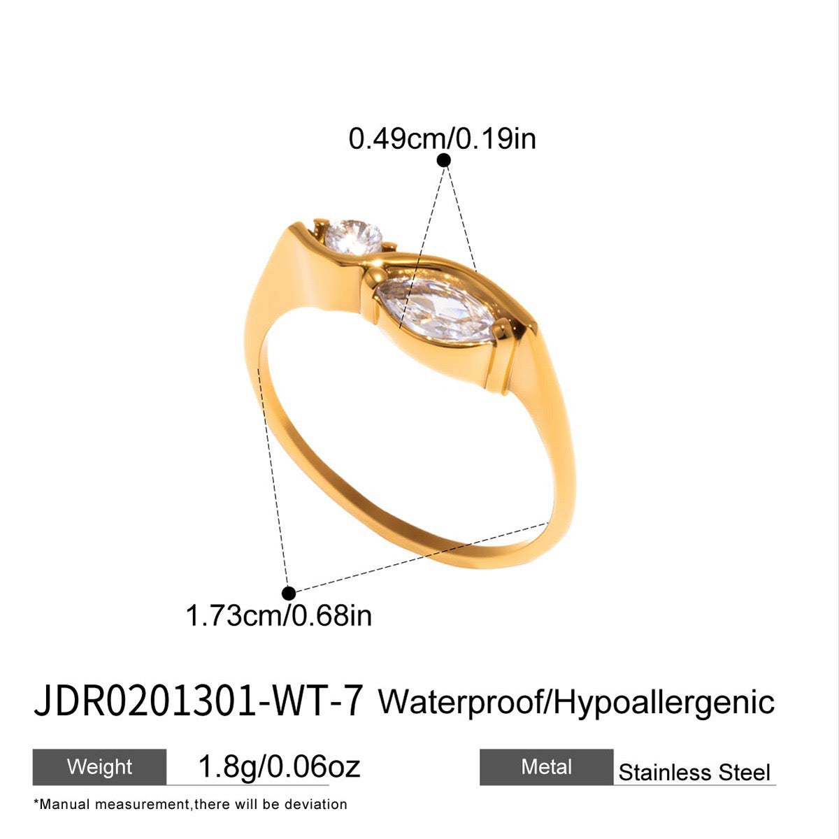 Dainty two stars rings