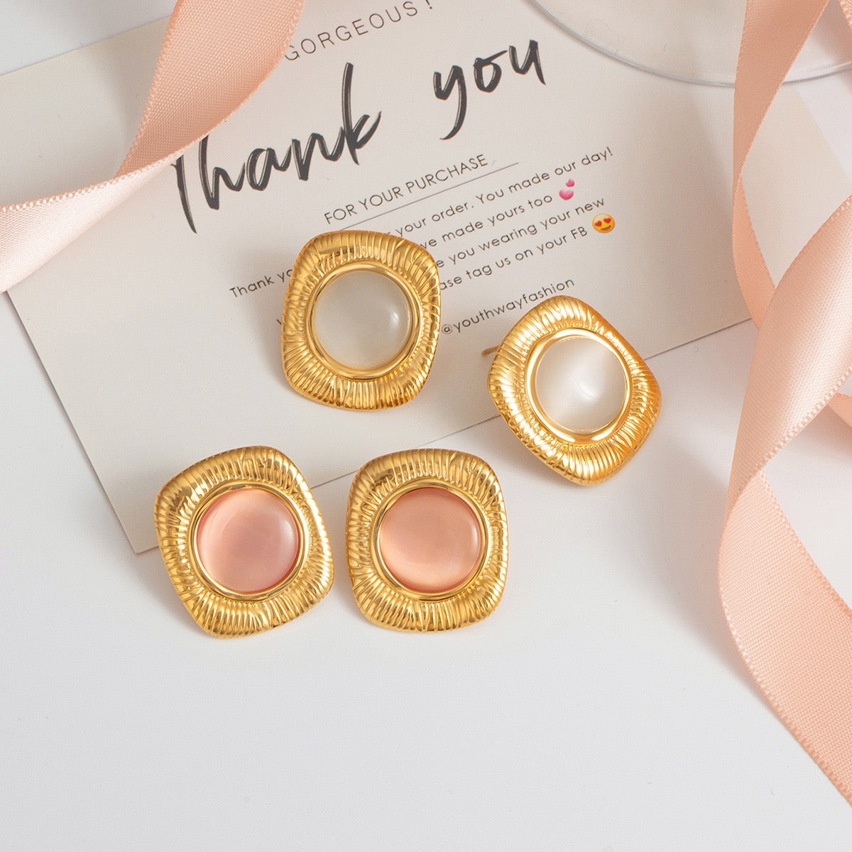 Cat eye stone earrings