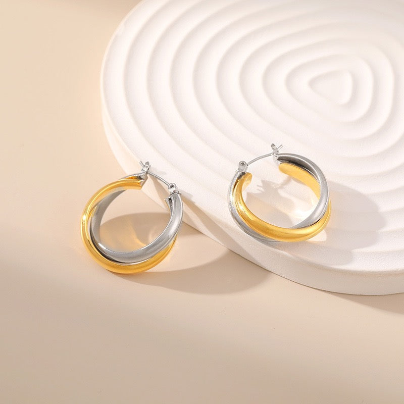 Hallie Gold and silver hoops collection