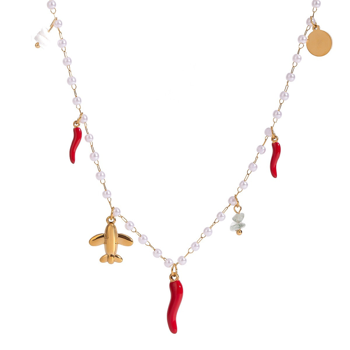 Big shell pendant charm necklace