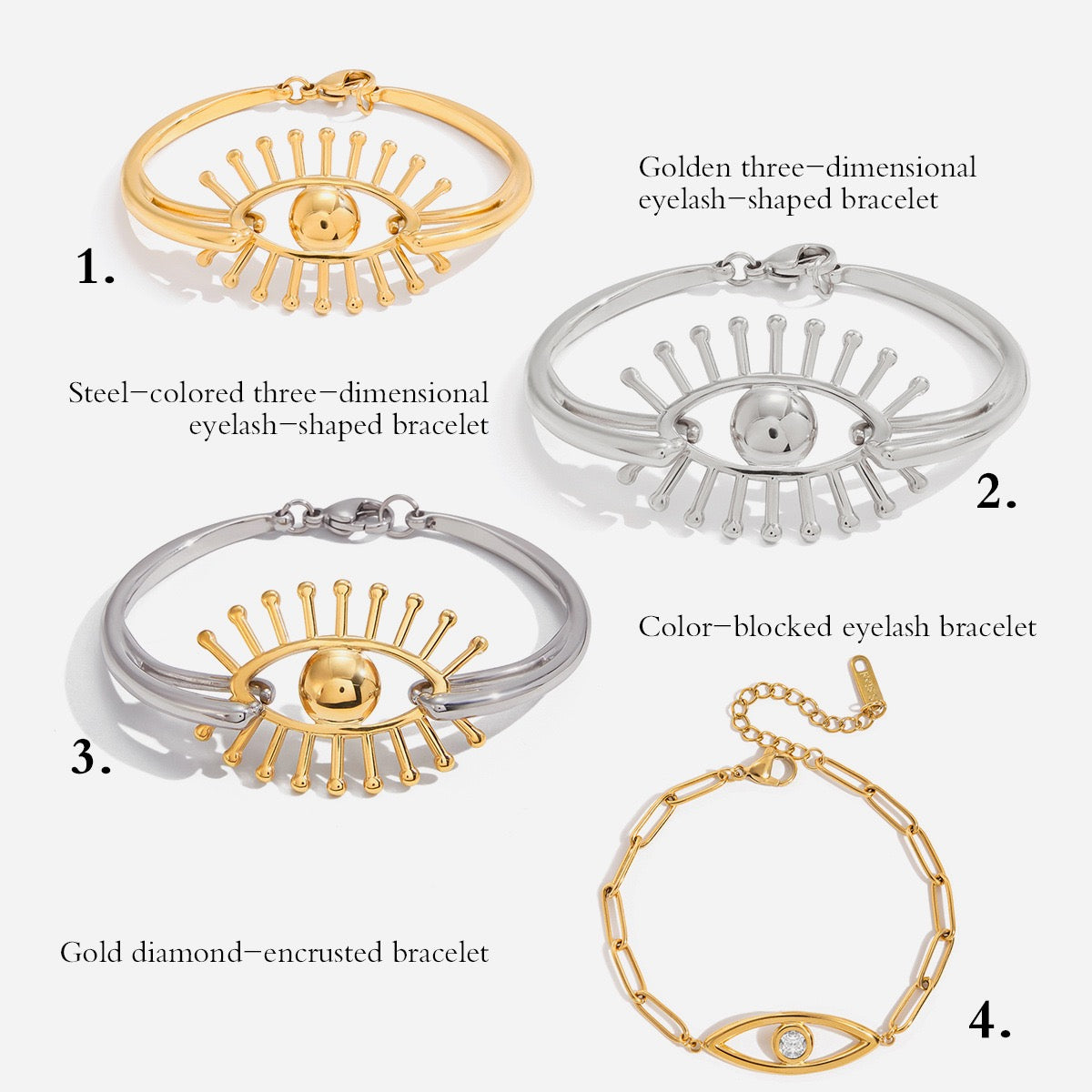 Bright eye two tones bangle