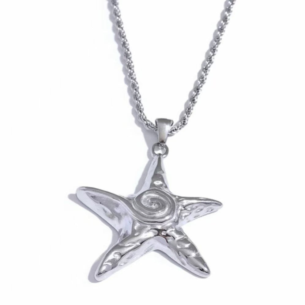 Swirl star necklace