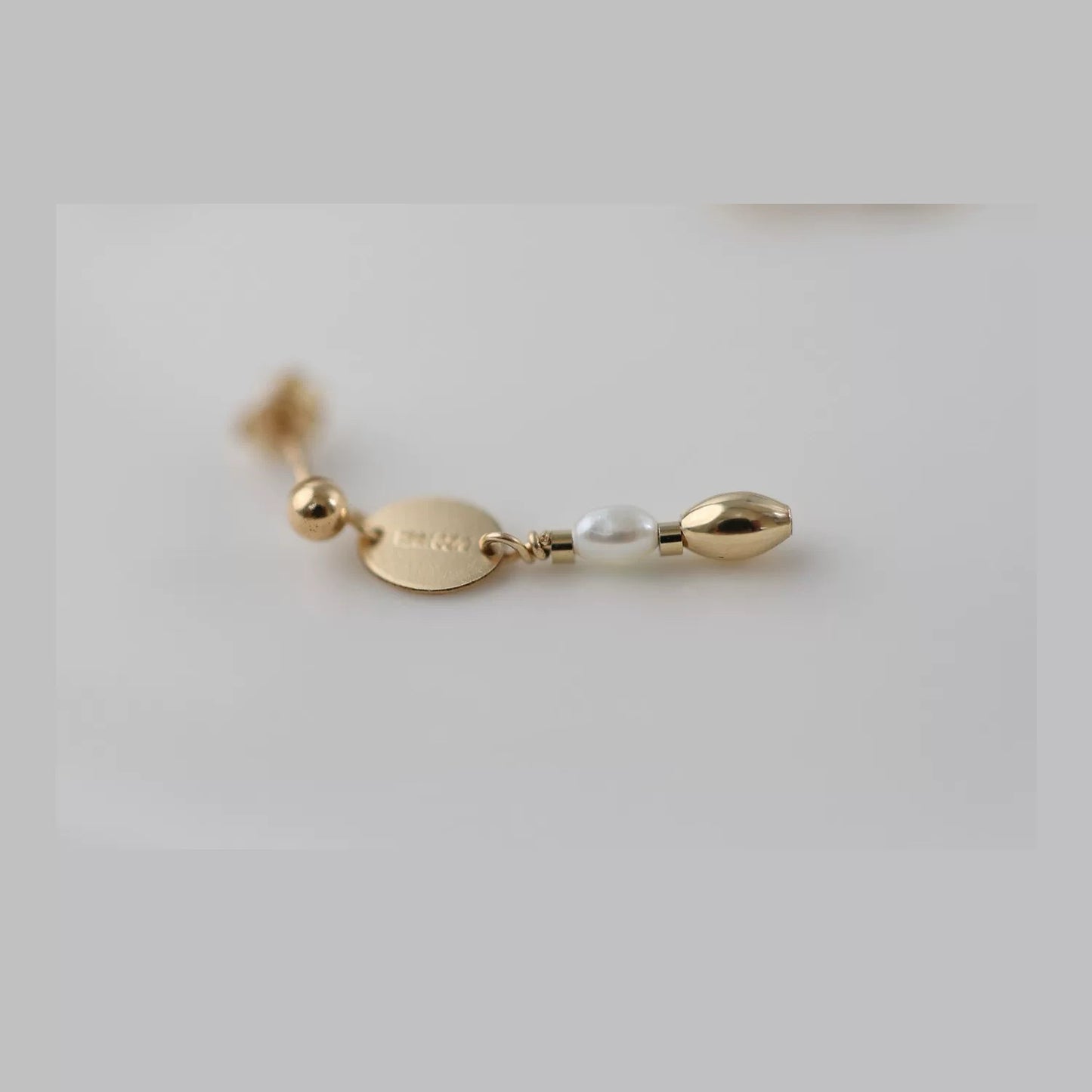 14k gold filled dainty pearly earrings