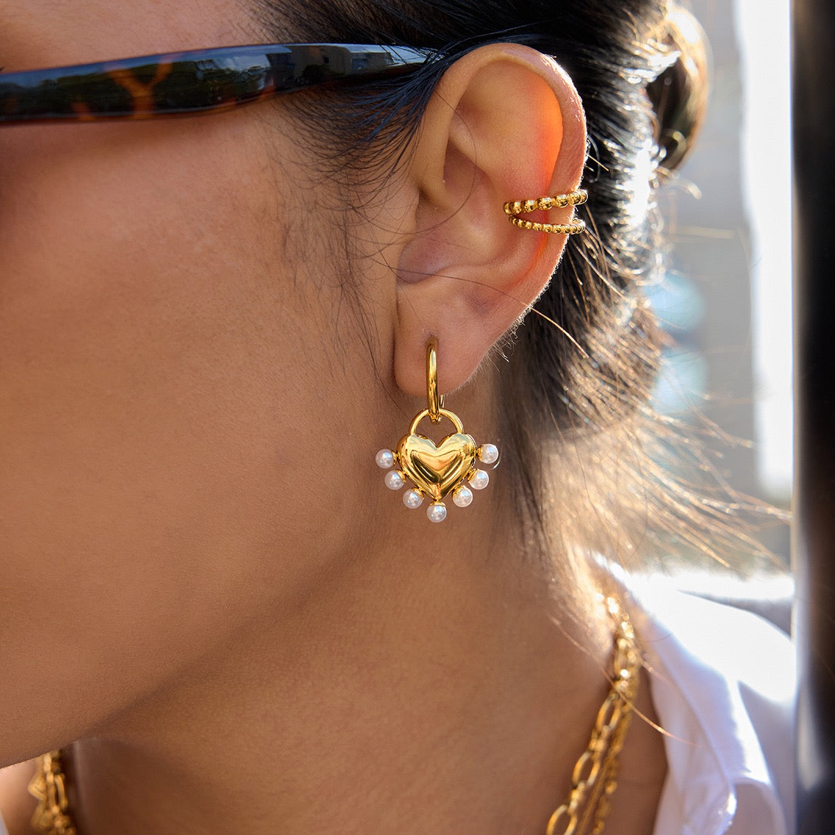 Vasper Heart hoop earrings