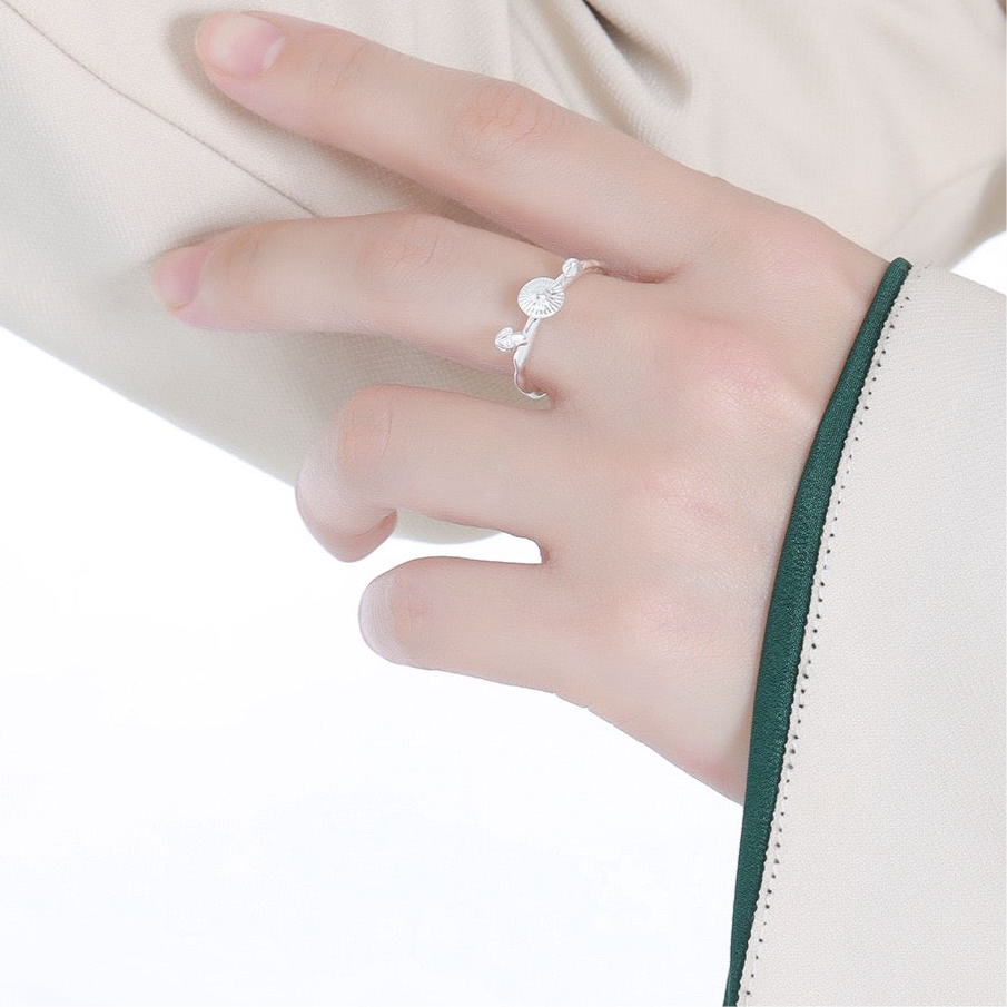 Mushroom sterling silver ring