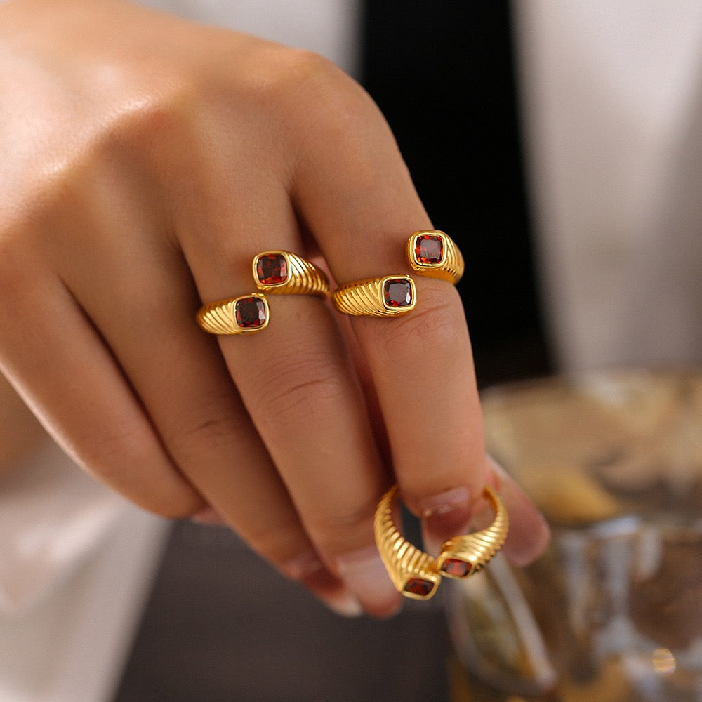Cresia Cross stone rings