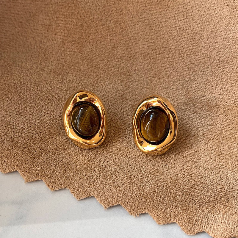 Square stone earrings