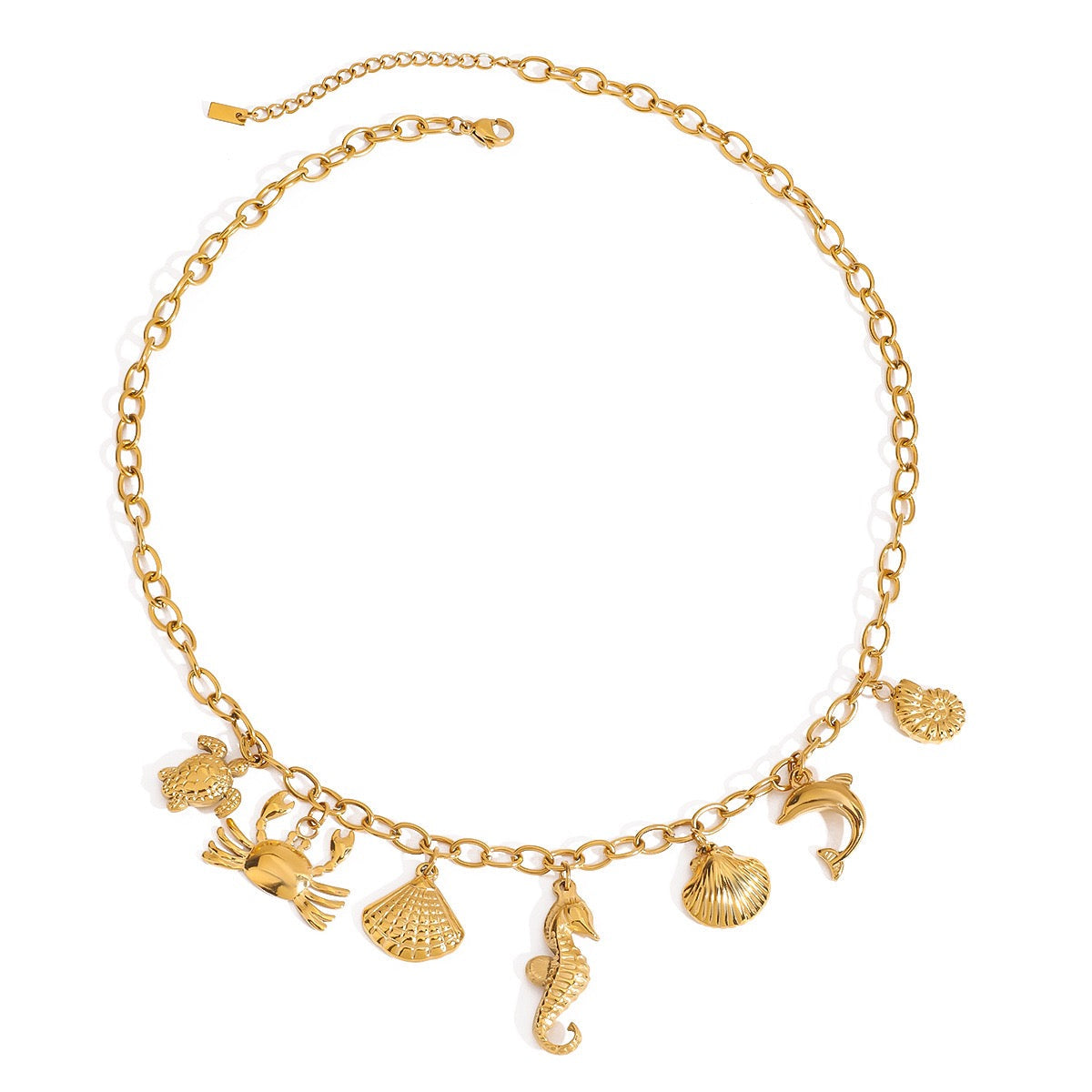 Dainty charm white rope necklace