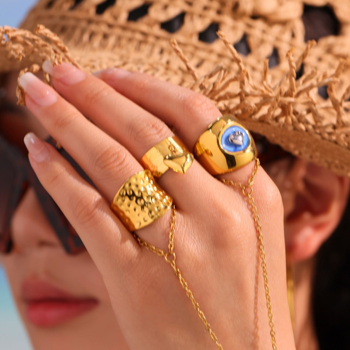 Celeste Heart Rings