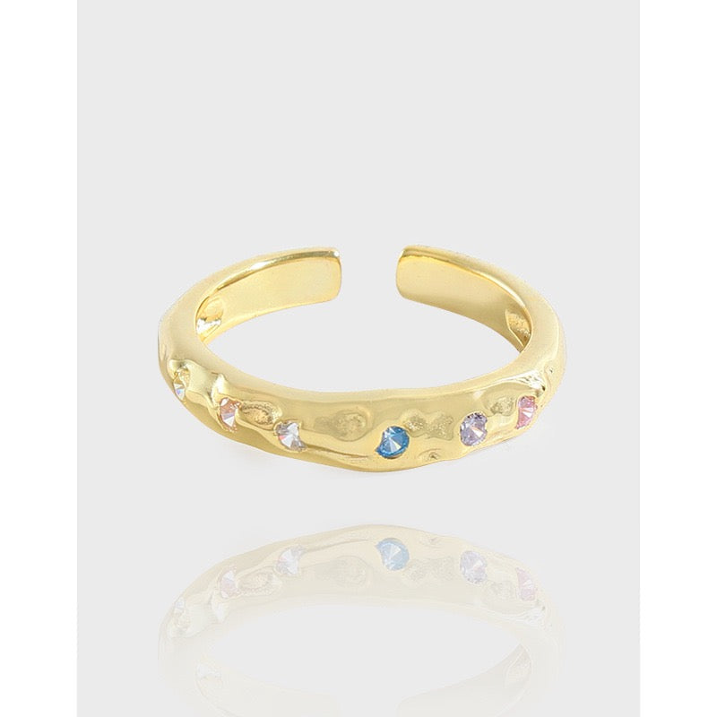 Colored Rock Sterling Silver Ring