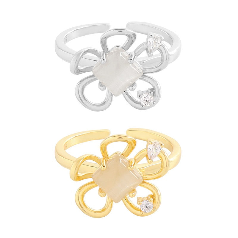 Blossom sterling silver flower ring