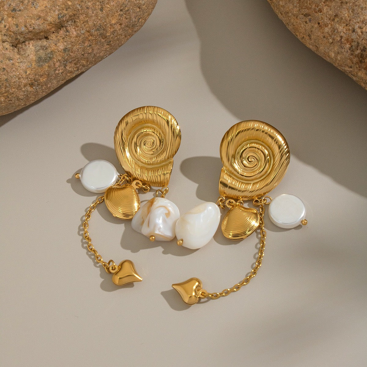 Swirl shell earrings