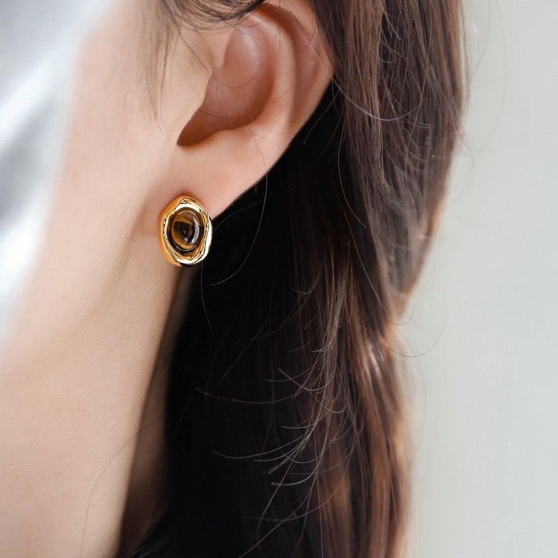 Square stone earrings