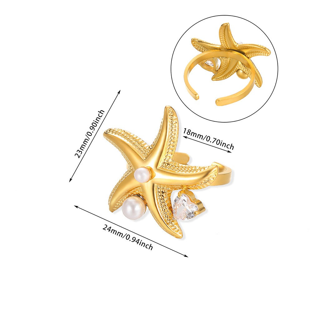 Pearly ocean starfish rings