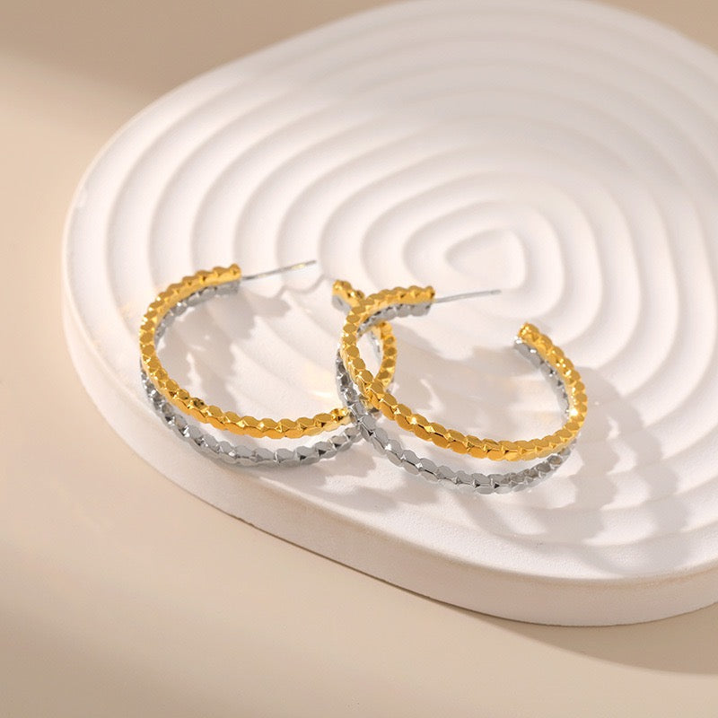 Hallie Gold and silver hoops collection