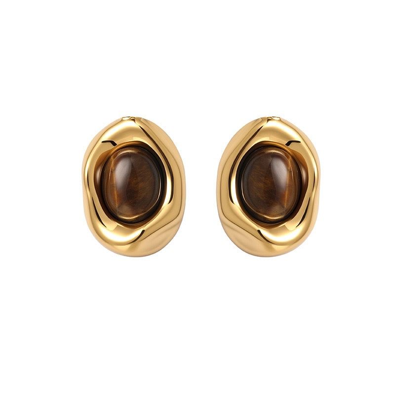 Square stone earrings