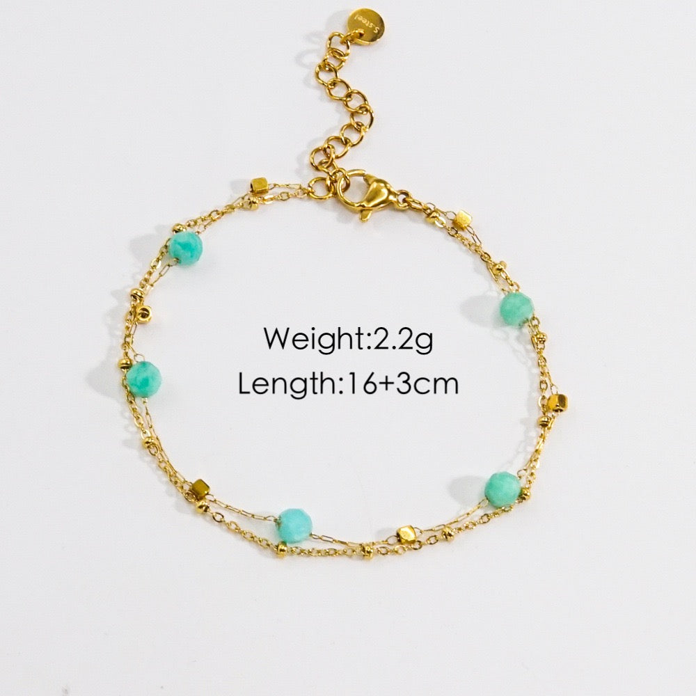 Natural stones layer bracelet