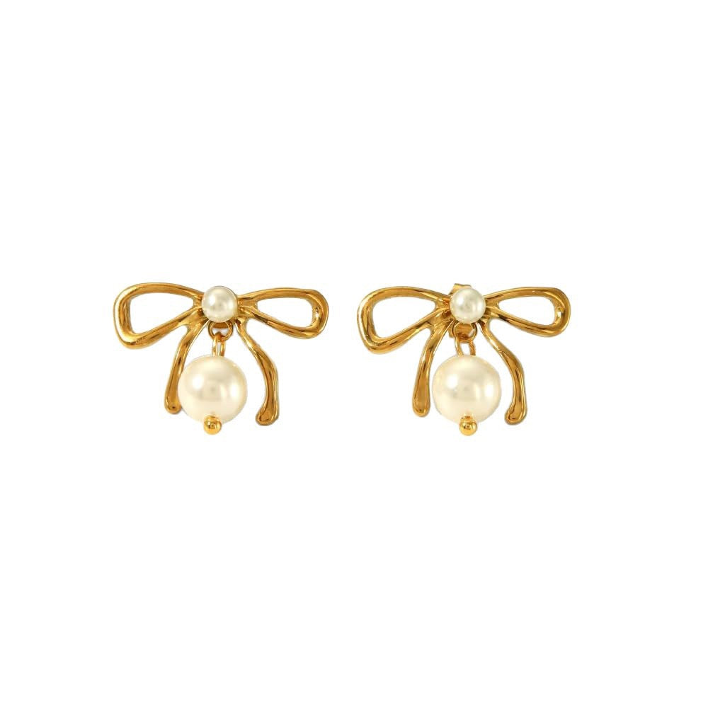 Pearly bows and butterfly earrings