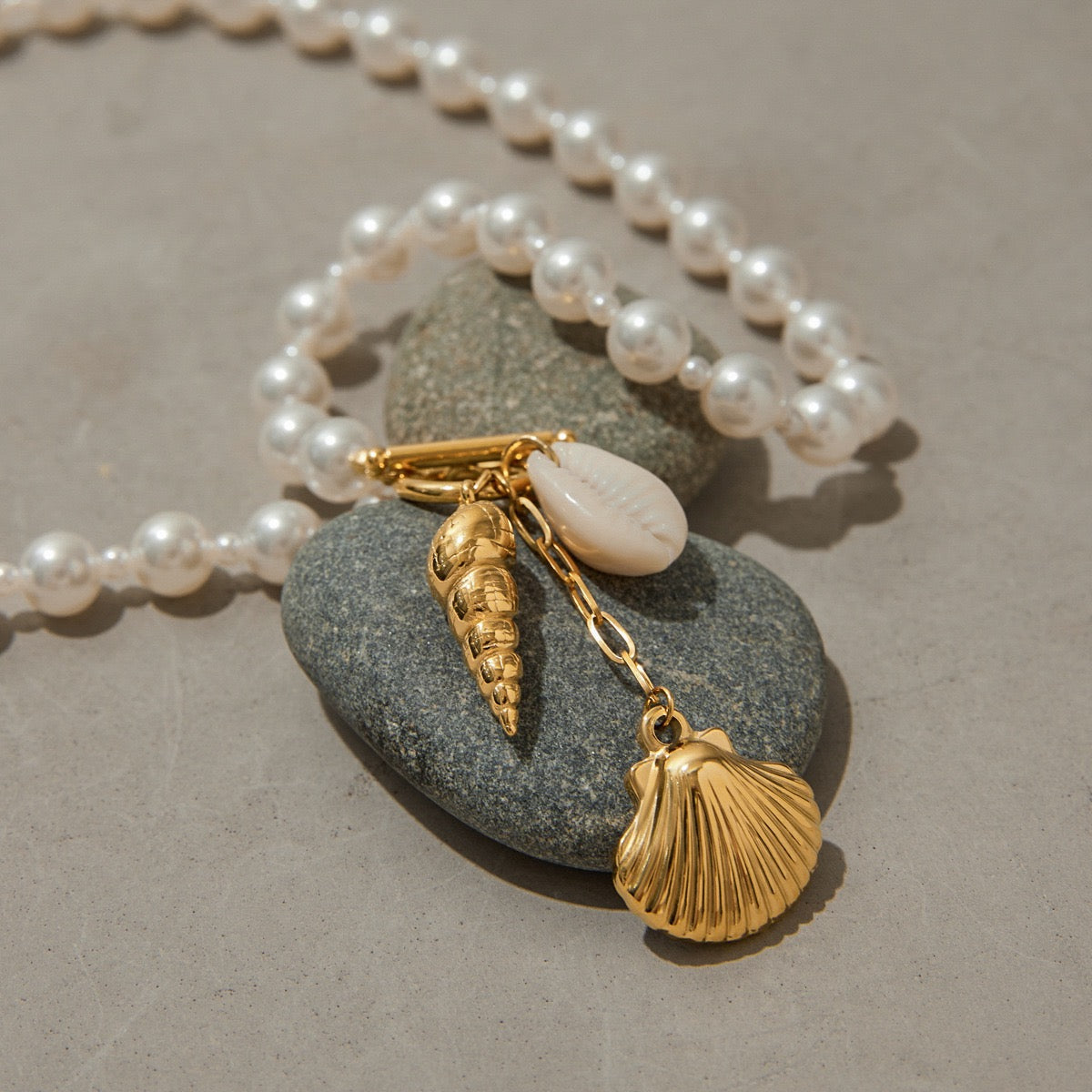 Dainty charm white rope necklace
