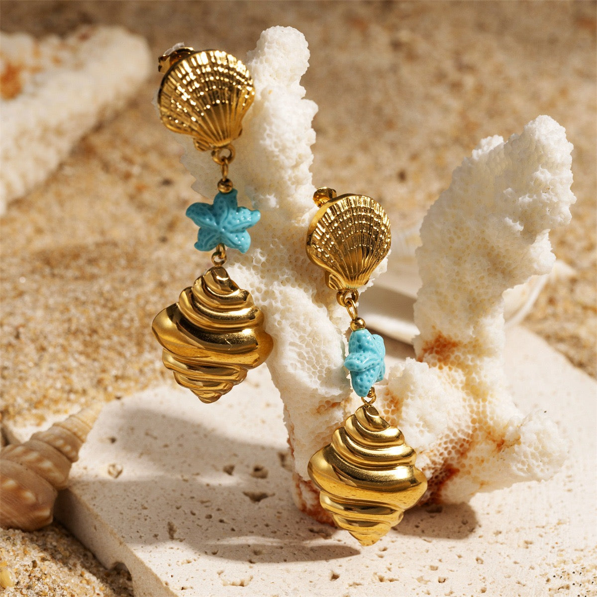 Starfish shell hoops