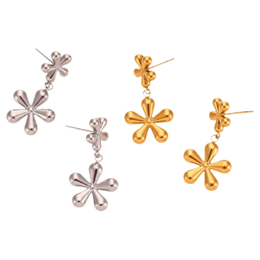 Double flower earrings