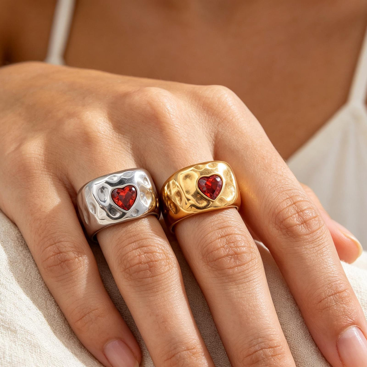 Celeste Heart Rings