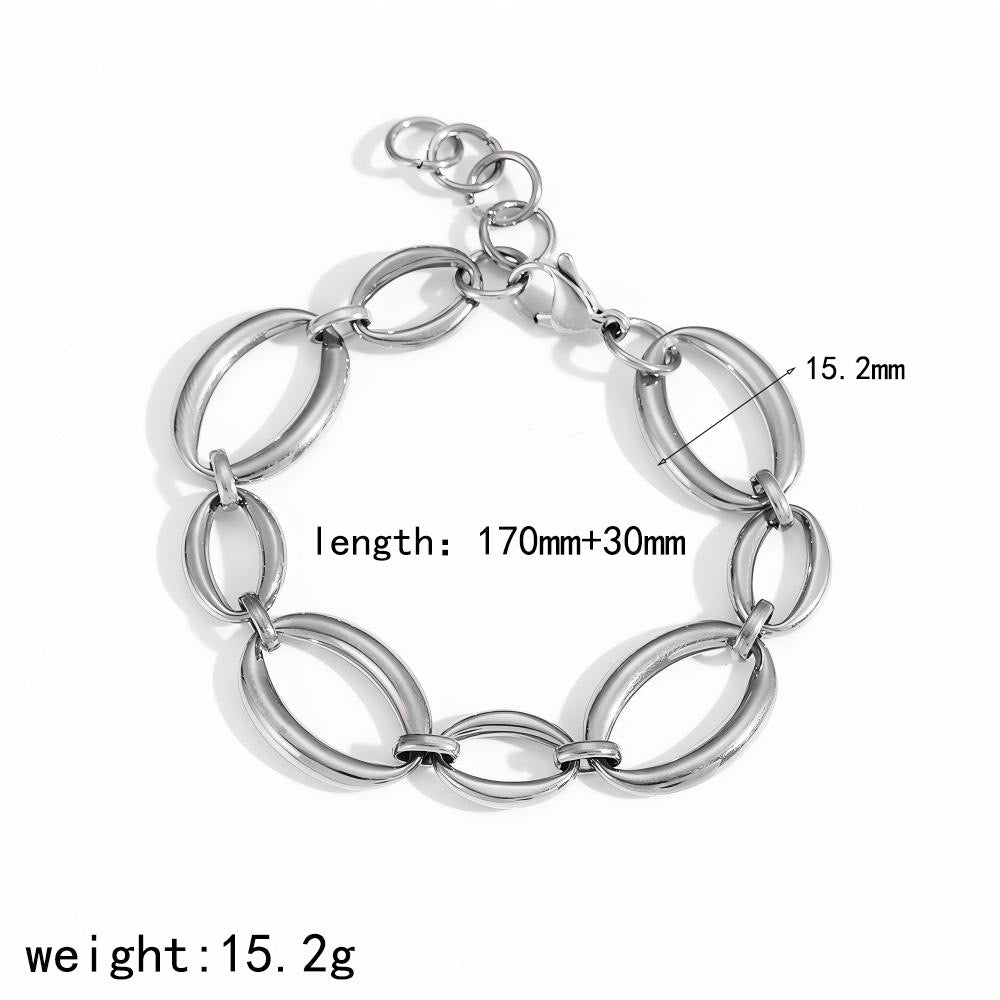 Silver round chains bracelet