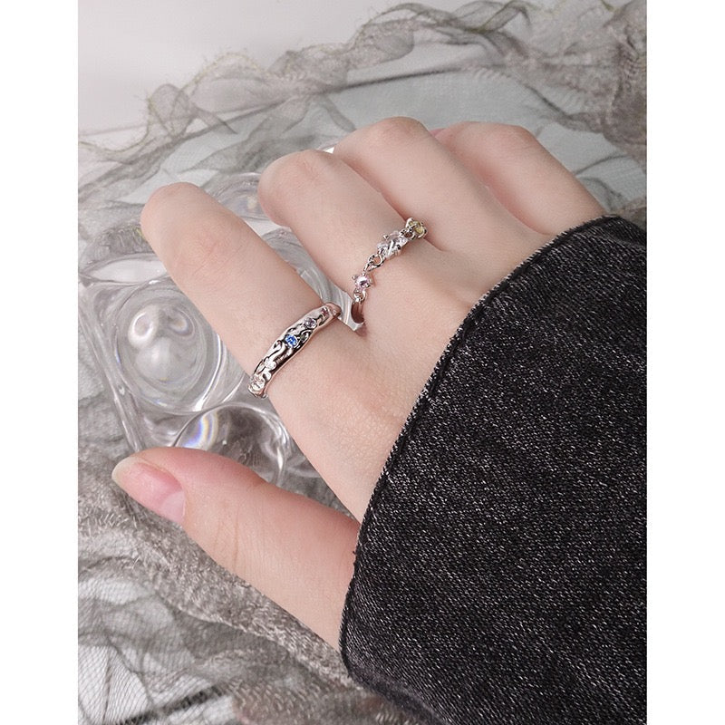 Colored Rock Sterling Silver Ring