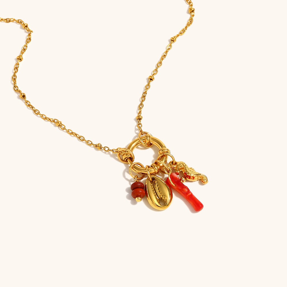 Dainty charm white rope necklace