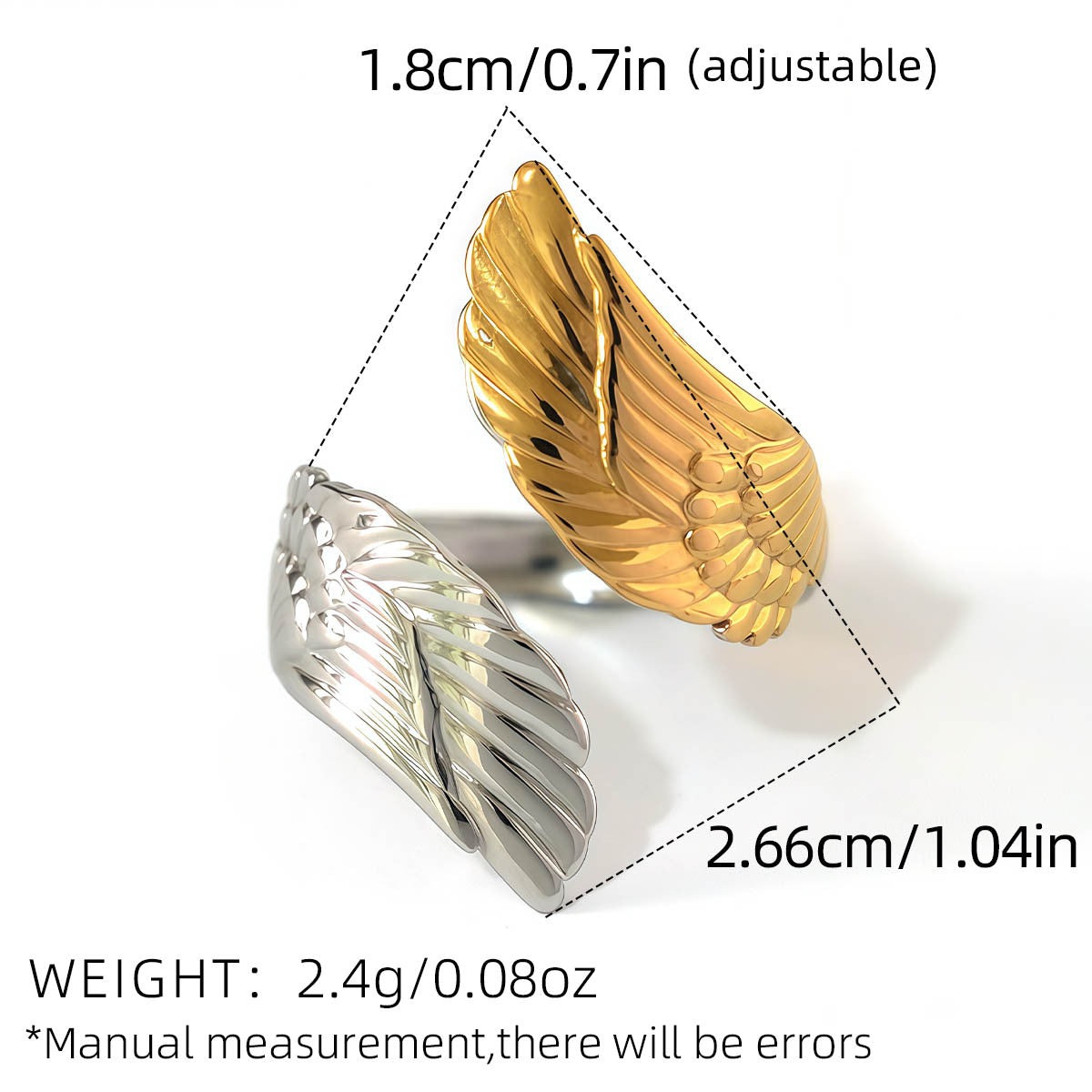 Angel wings rings