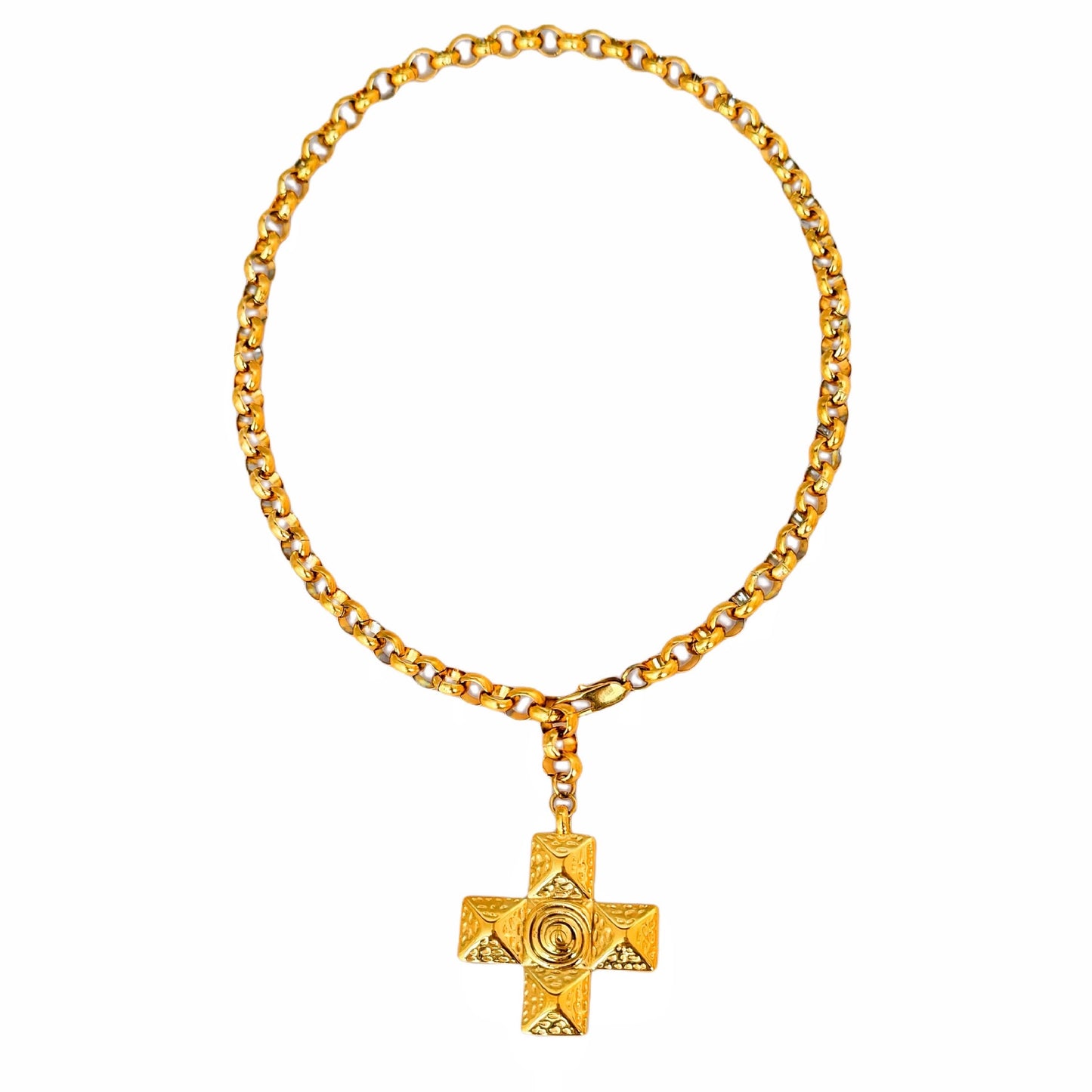 Swirl cross necklace