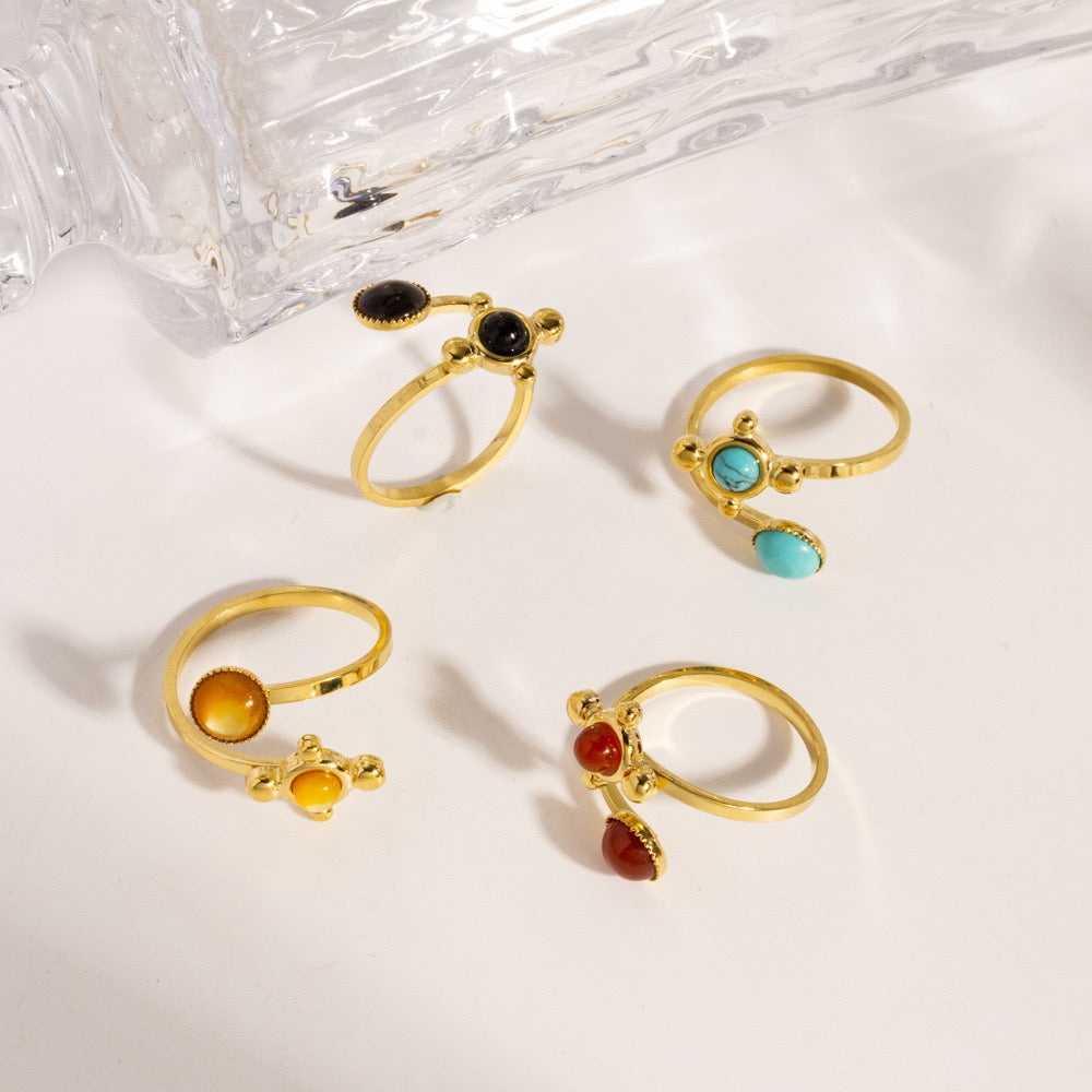 Shooting stars gem rings