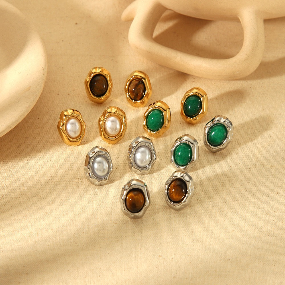Square stone earrings