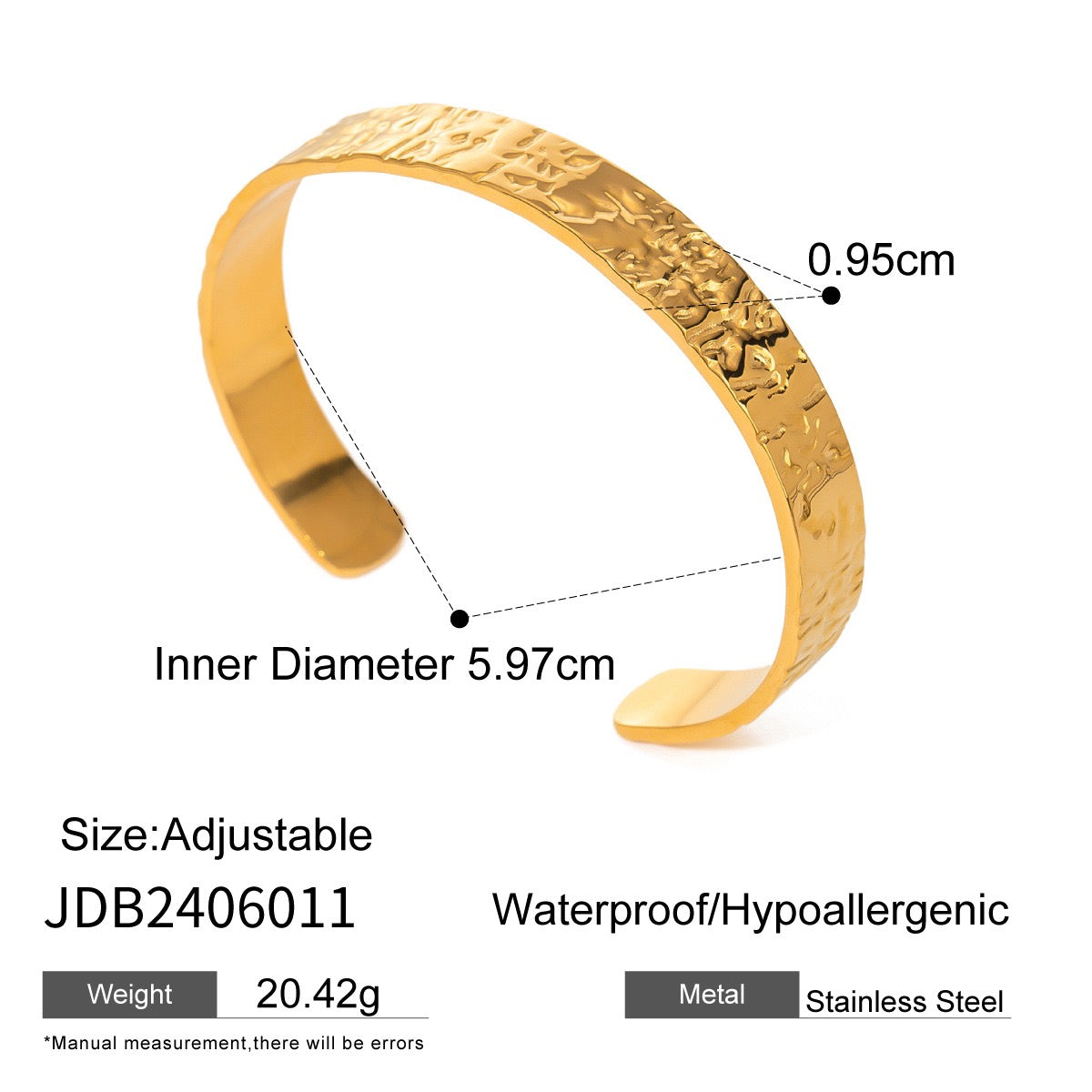 Hammer open bangle
