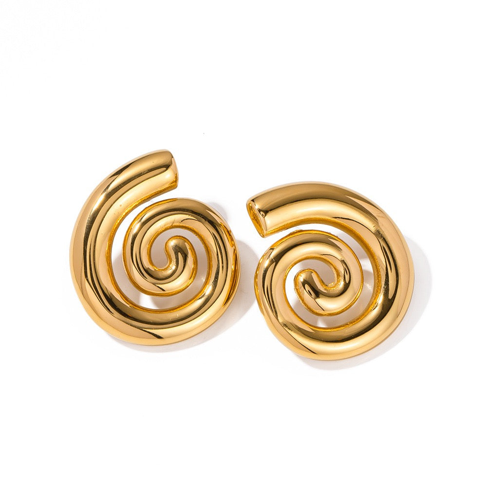 Three swirls earrings necklace collections